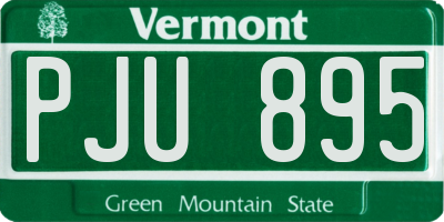 VT license plate PJU895