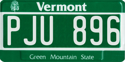VT license plate PJU896