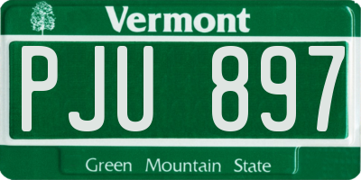 VT license plate PJU897