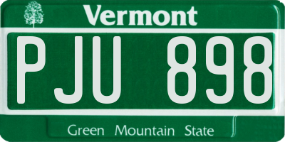 VT license plate PJU898