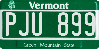 VT license plate PJU899