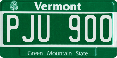 VT license plate PJU900