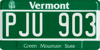 VT license plate PJU903