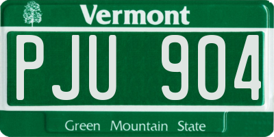 VT license plate PJU904