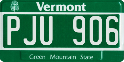 VT license plate PJU906