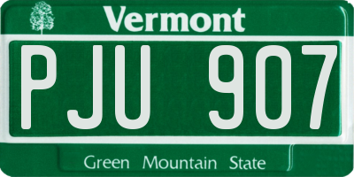 VT license plate PJU907