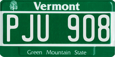 VT license plate PJU908