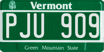VT license plate PJU909