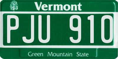 VT license plate PJU910