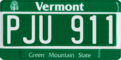 VT license plate PJU911