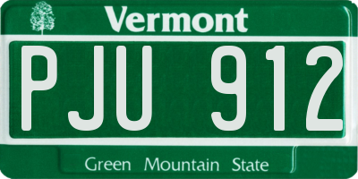 VT license plate PJU912