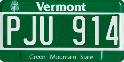 VT license plate PJU914
