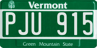 VT license plate PJU915
