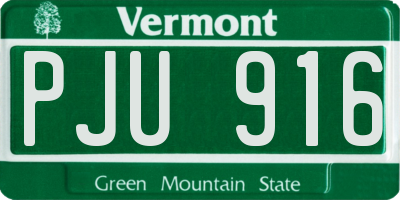 VT license plate PJU916