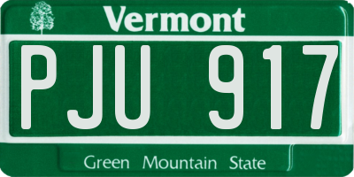 VT license plate PJU917