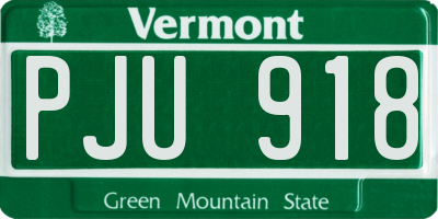 VT license plate PJU918