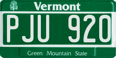 VT license plate PJU920