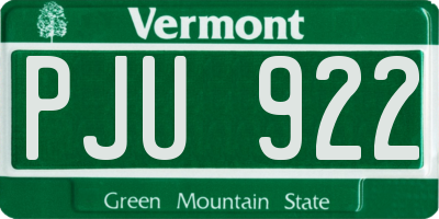 VT license plate PJU922