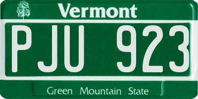 VT license plate PJU923