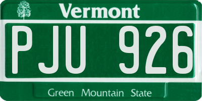 VT license plate PJU926
