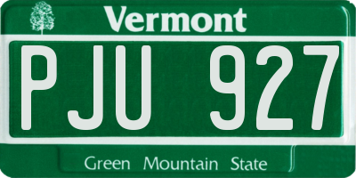 VT license plate PJU927