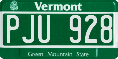 VT license plate PJU928