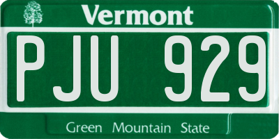 VT license plate PJU929