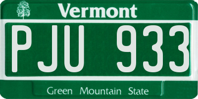 VT license plate PJU933