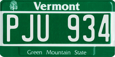 VT license plate PJU934