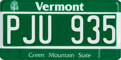 VT license plate PJU935