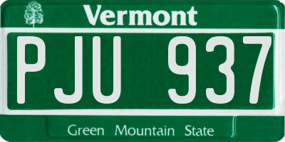 VT license plate PJU937