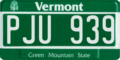 VT license plate PJU939