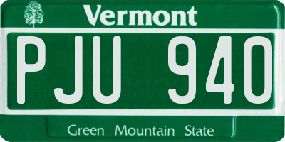 VT license plate PJU940