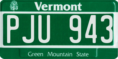 VT license plate PJU943
