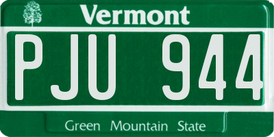 VT license plate PJU944