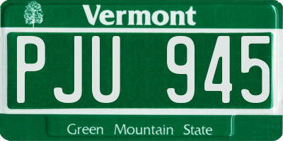 VT license plate PJU945