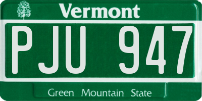 VT license plate PJU947