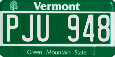 VT license plate PJU948
