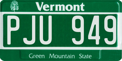 VT license plate PJU949