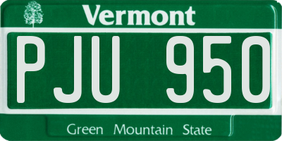 VT license plate PJU950