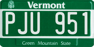 VT license plate PJU951