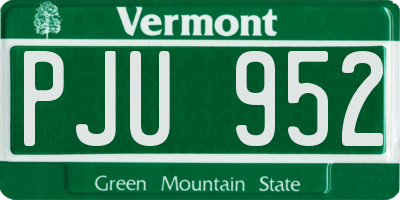 VT license plate PJU952