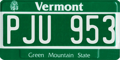 VT license plate PJU953