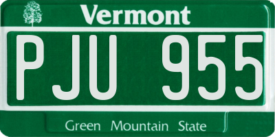 VT license plate PJU955