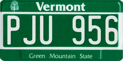 VT license plate PJU956