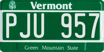 VT license plate PJU957