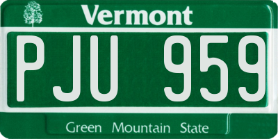 VT license plate PJU959