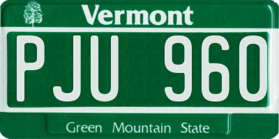 VT license plate PJU960