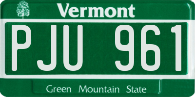 VT license plate PJU961
