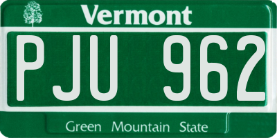 VT license plate PJU962